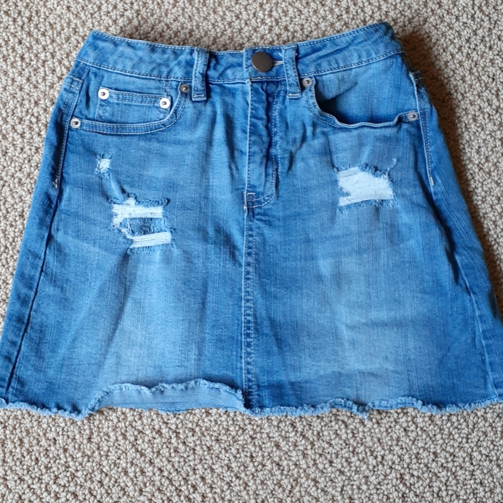nobo jean skirt with rips.